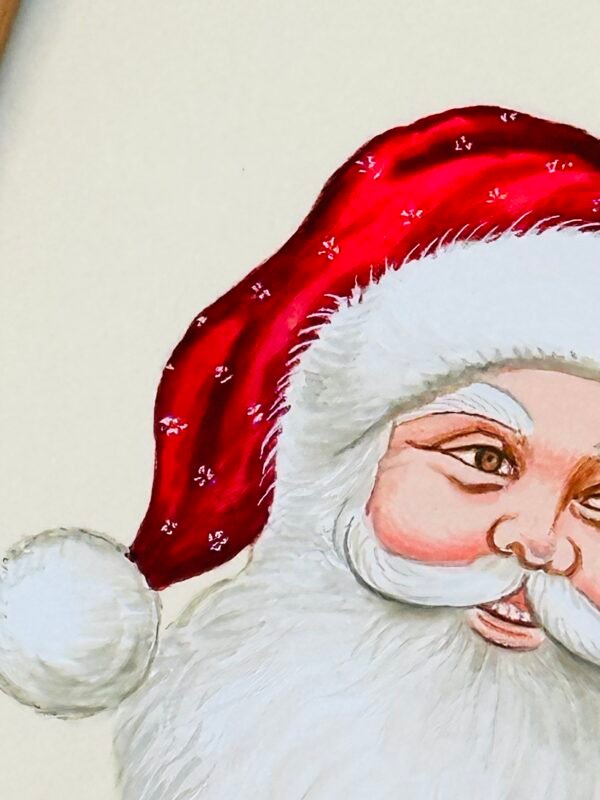Hand-Painted Santa Painting - Image 3