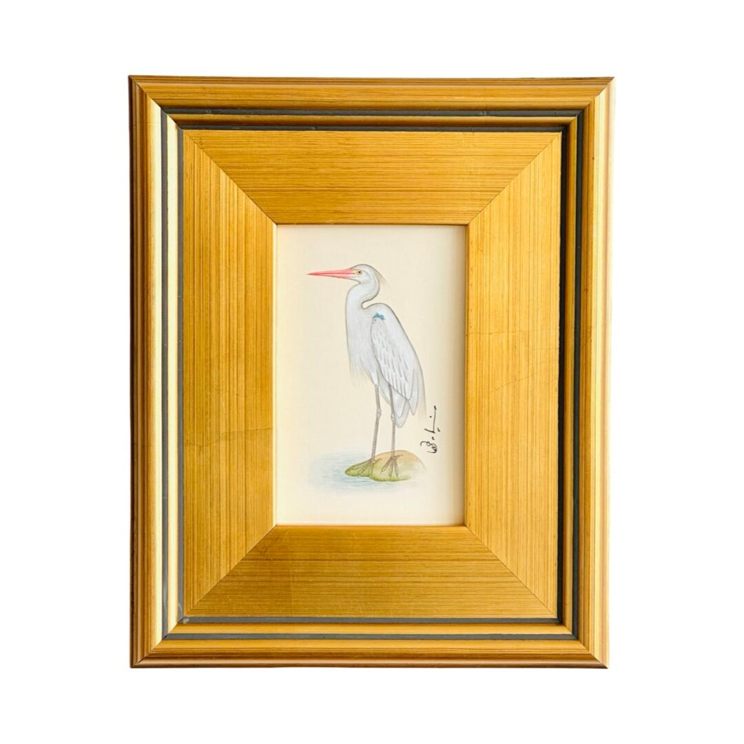 Hand-Painted White Egret Painting, Bianca