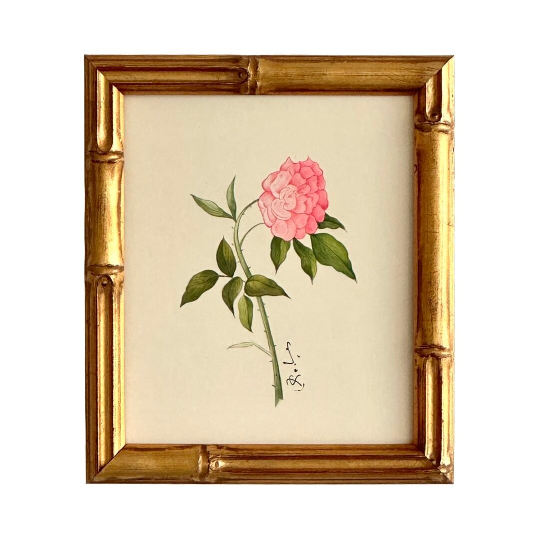Hand-Painted Floral Rose Painting, Pink Swoon