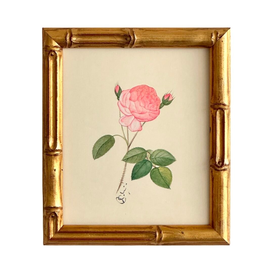 Hand-Painted Floral Rose Painting, Blush Whisper