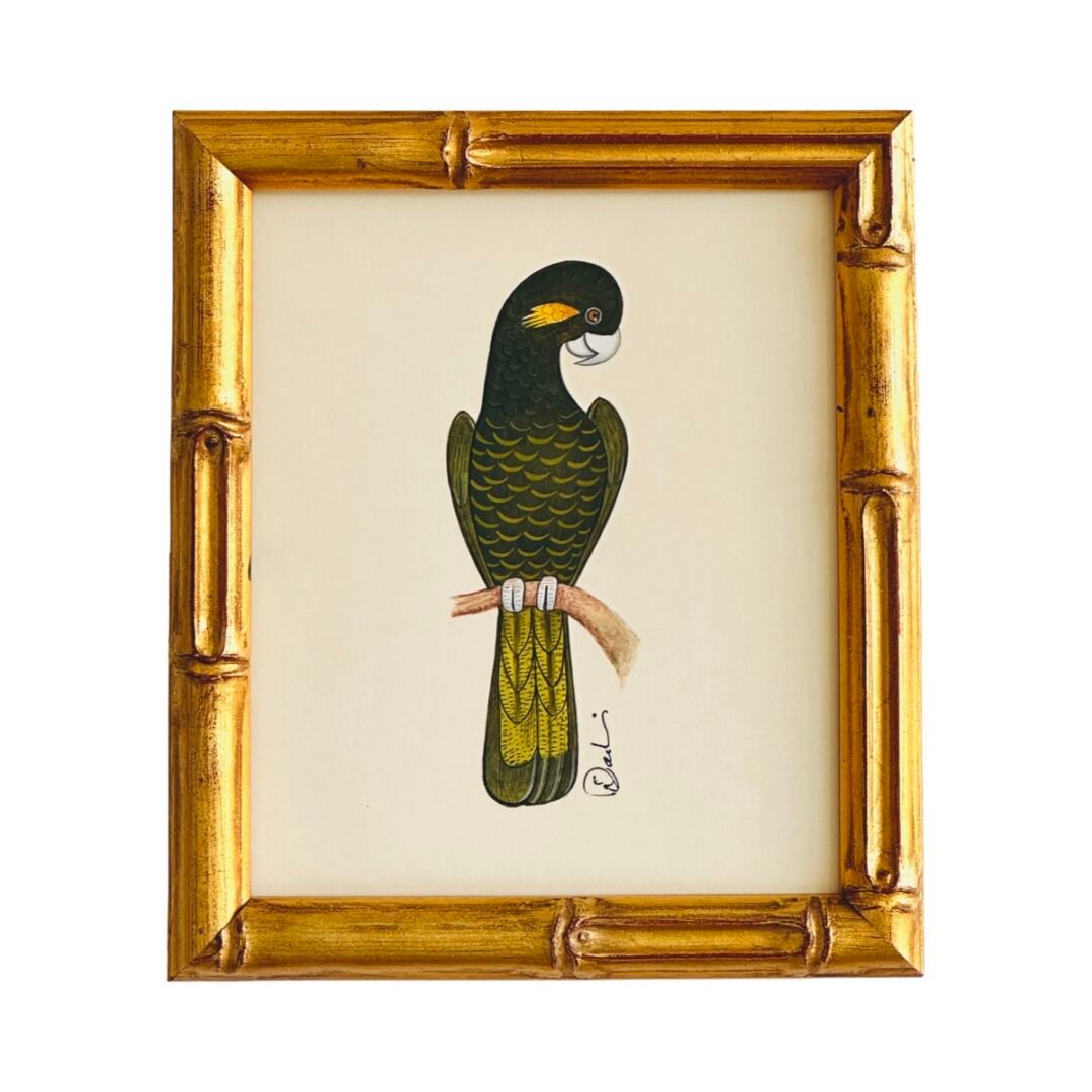 Hand-Painted Black Cockatoo Painting, Onyx