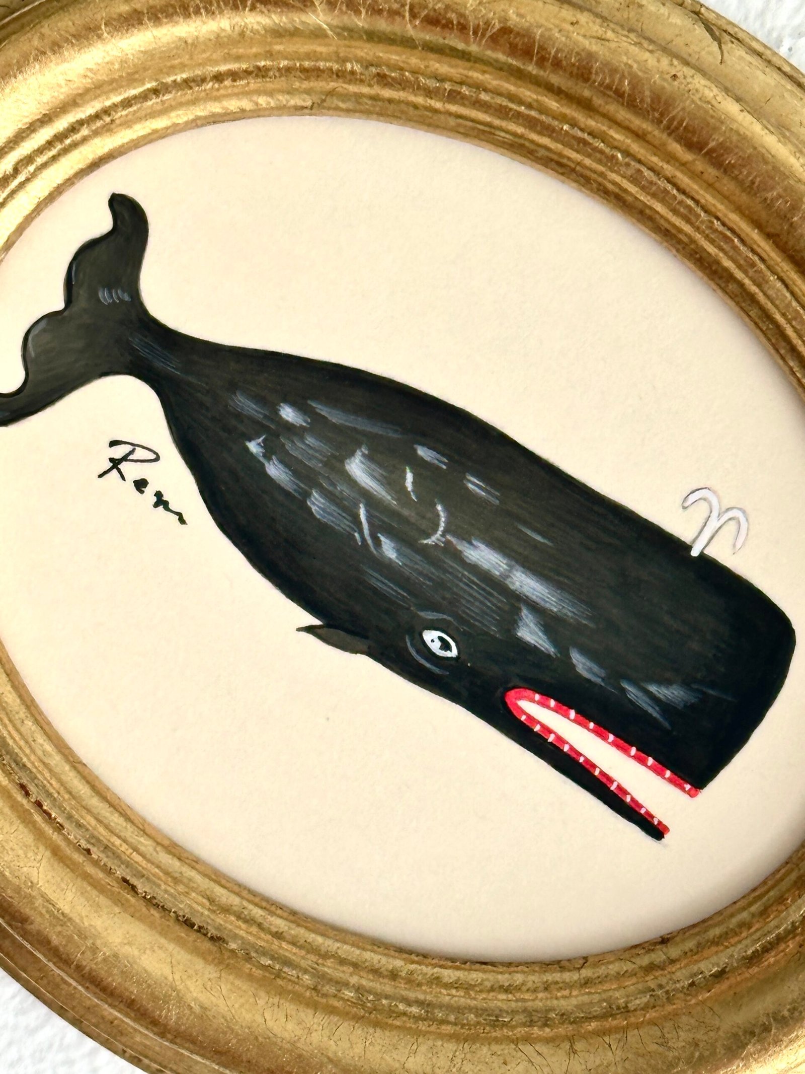 Hand-Painted Baby whale Painting, Pip - Image 3
