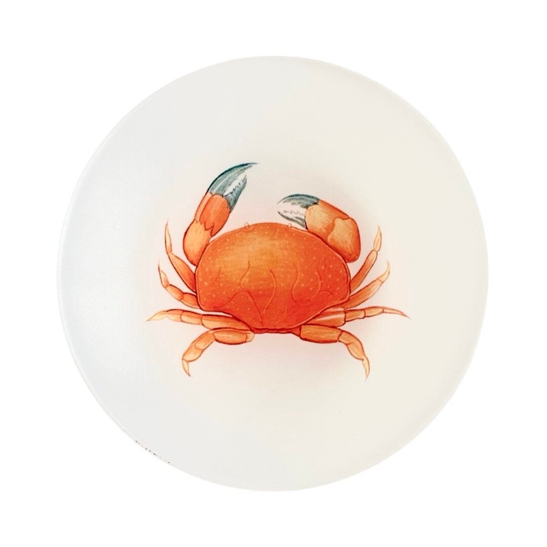 Glass Trinket dish, Orange Crab