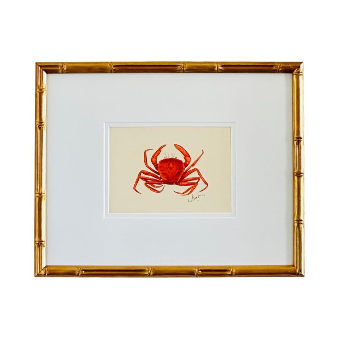 Hand-Painted Orange Crab Painting, Ember