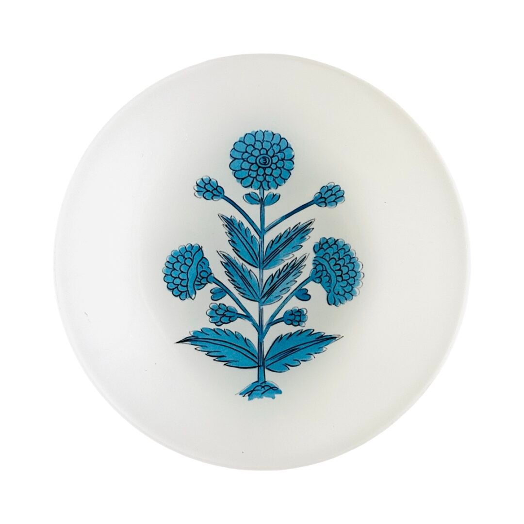 Glass Trinket dish, Blue Motif