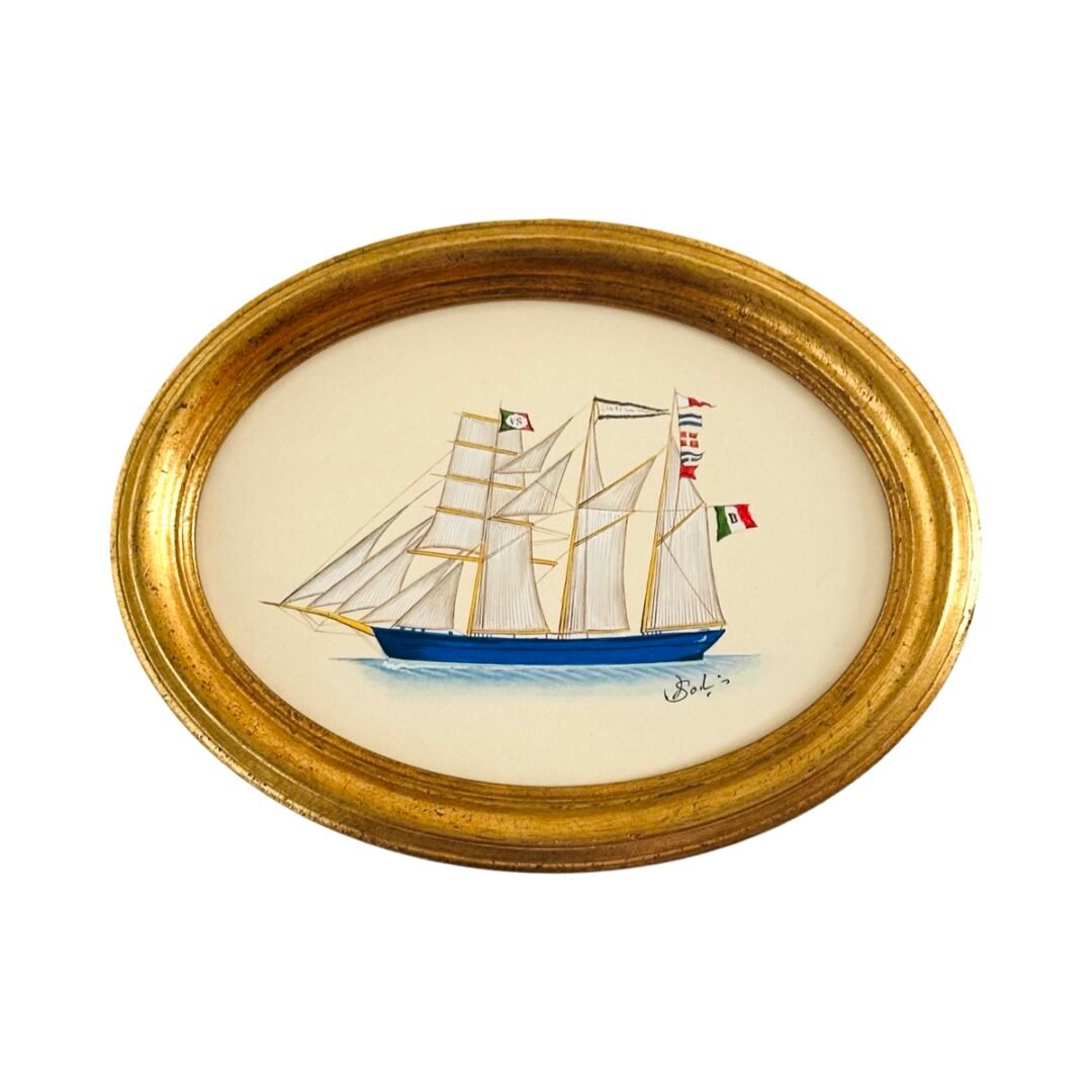 Hand-Painted Sailboat Painting, Admiral