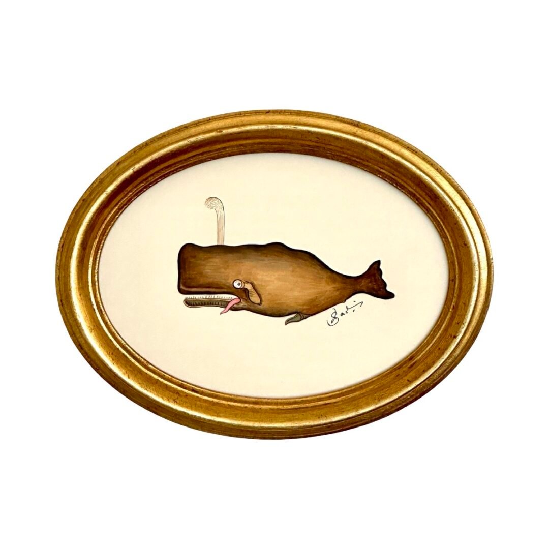 Hand-Painted Baby whale Painting, Bruno