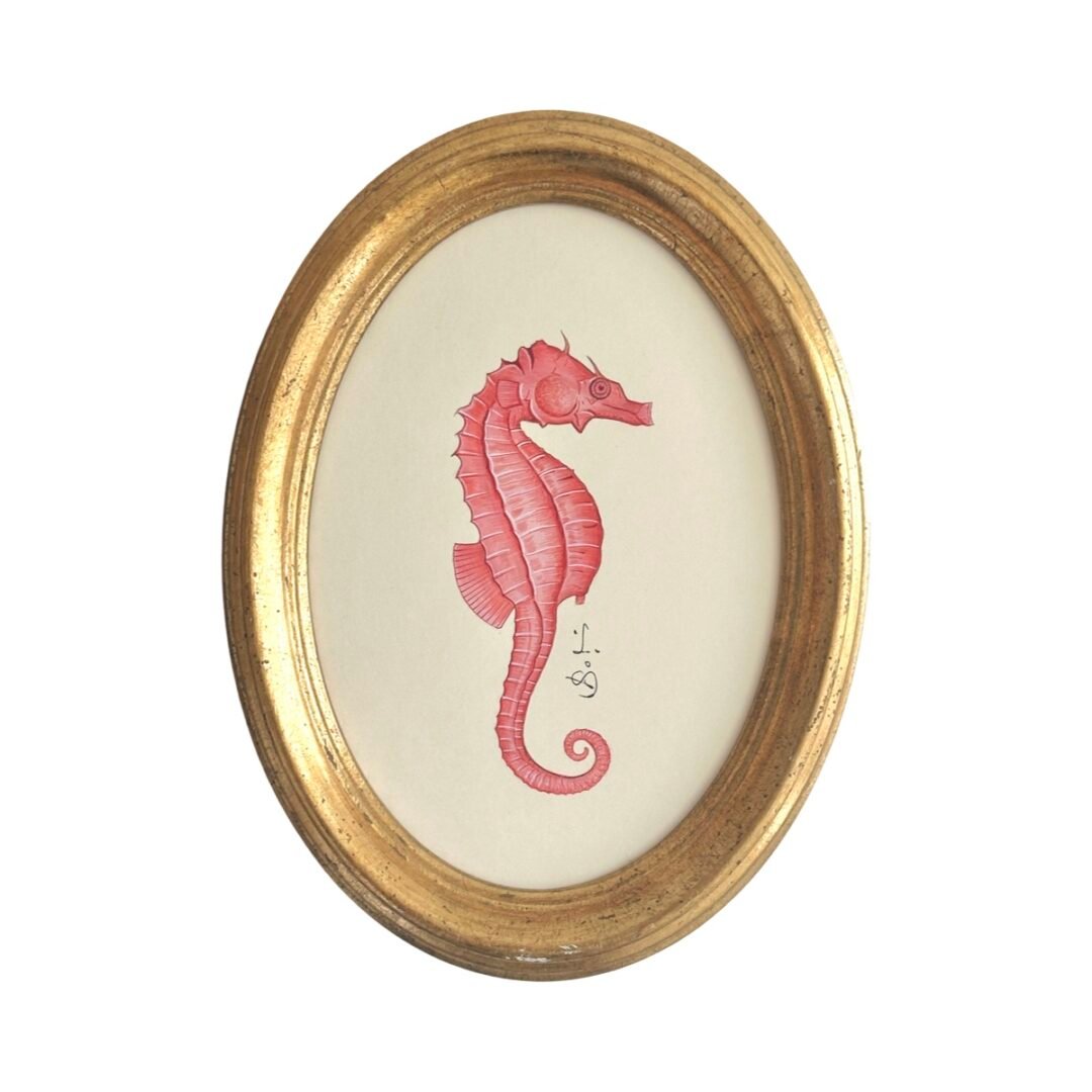 Hand-Painted Sea Horse Painting, Coraline