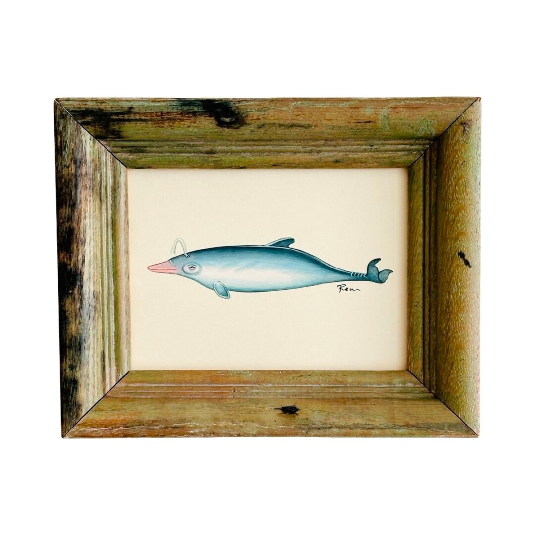 Hand-Painted dolphin Painting, Ren