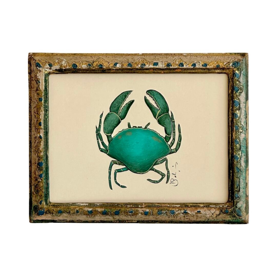Hand-Painted Crab Painting, Sir Emerald