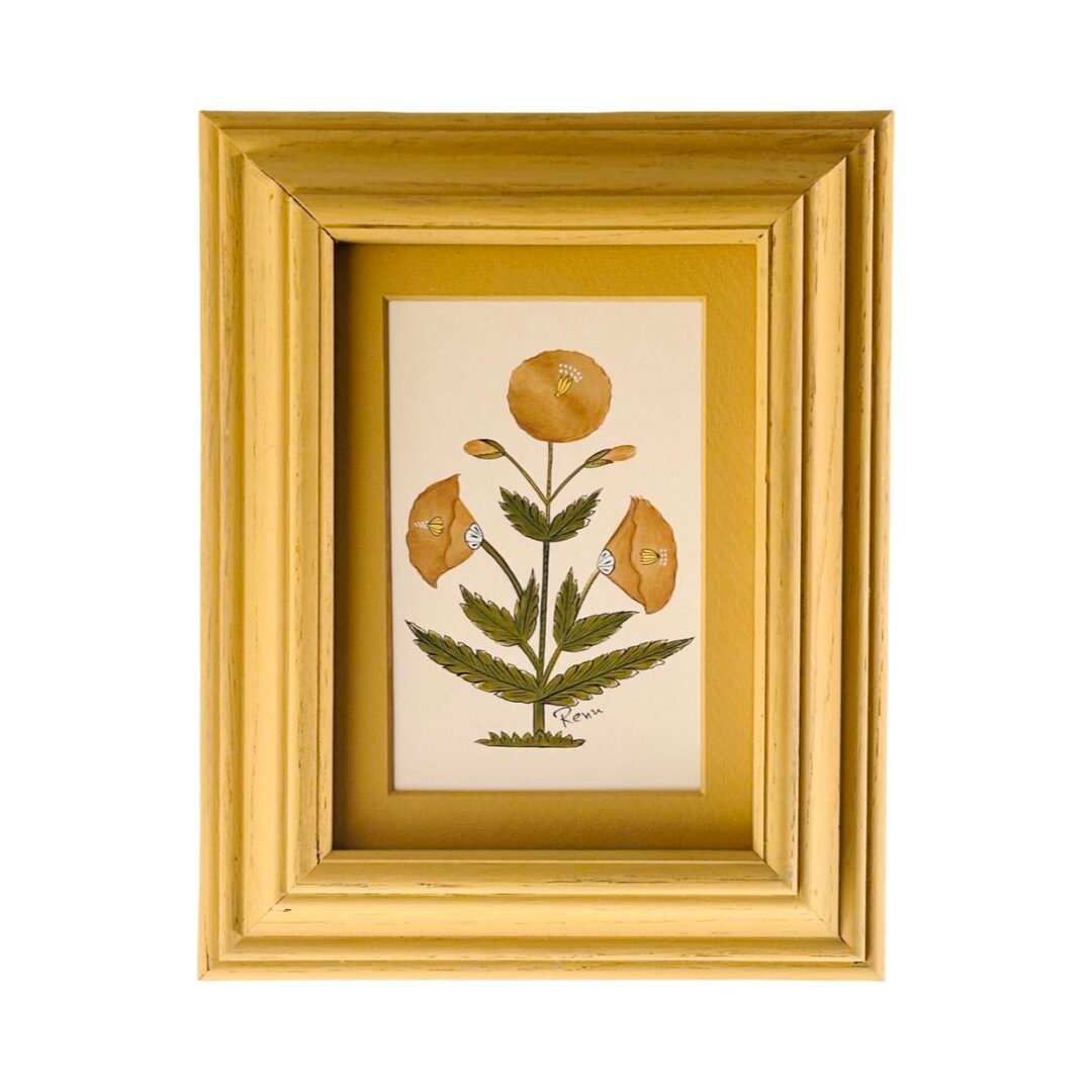 Hand-Painted Jaipur Yellow Floral Motif Painting
