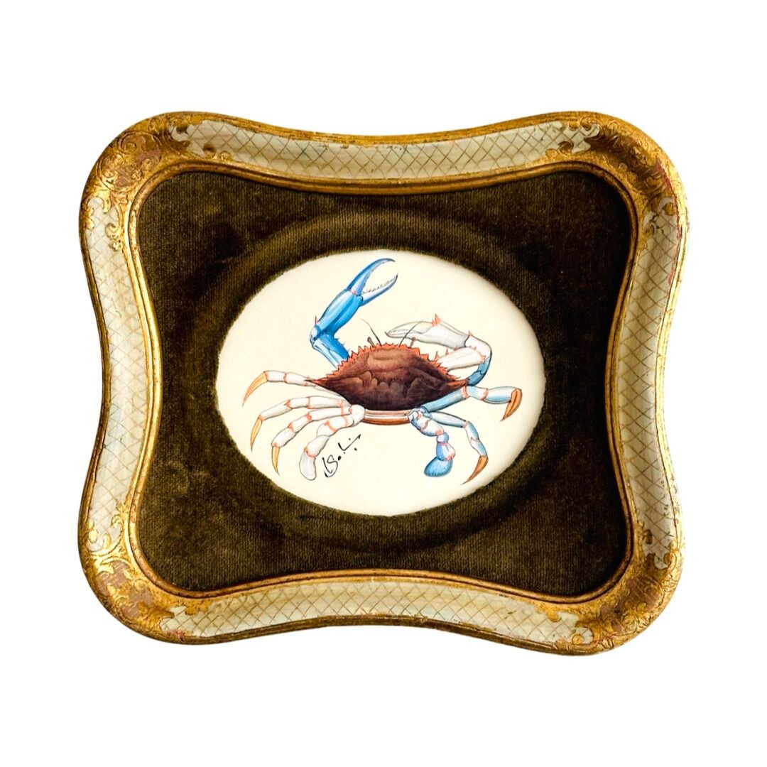 Hand-Painted Crab Painting, Capri