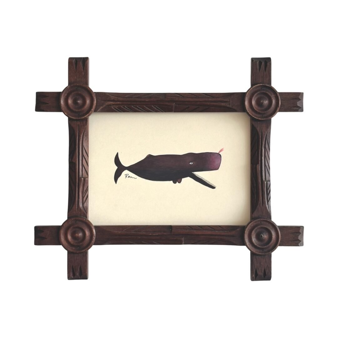 Hand-Painted Whale Painting, Moby