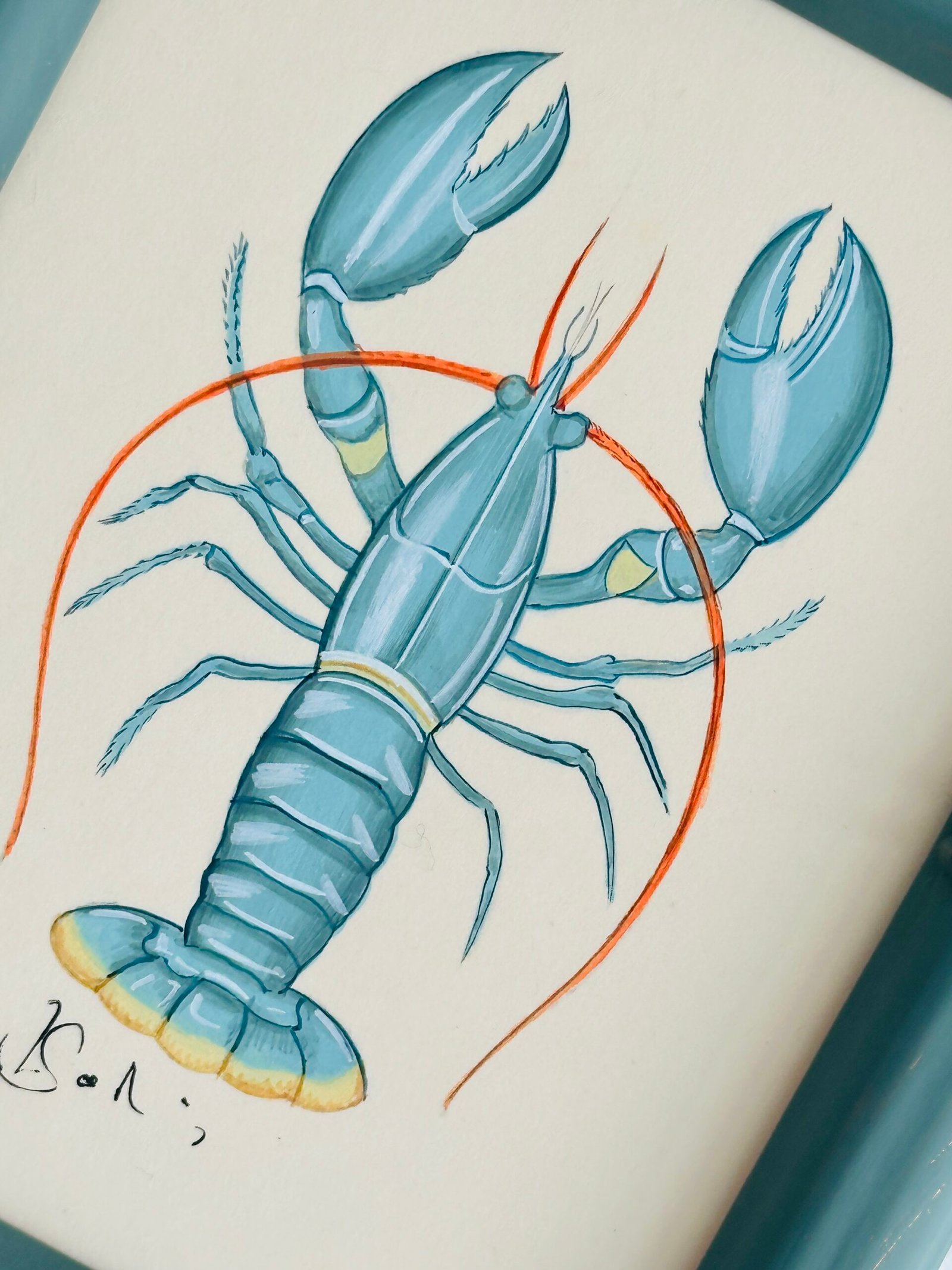 Hand-Painted Lobster Painting, Marina - Image 2