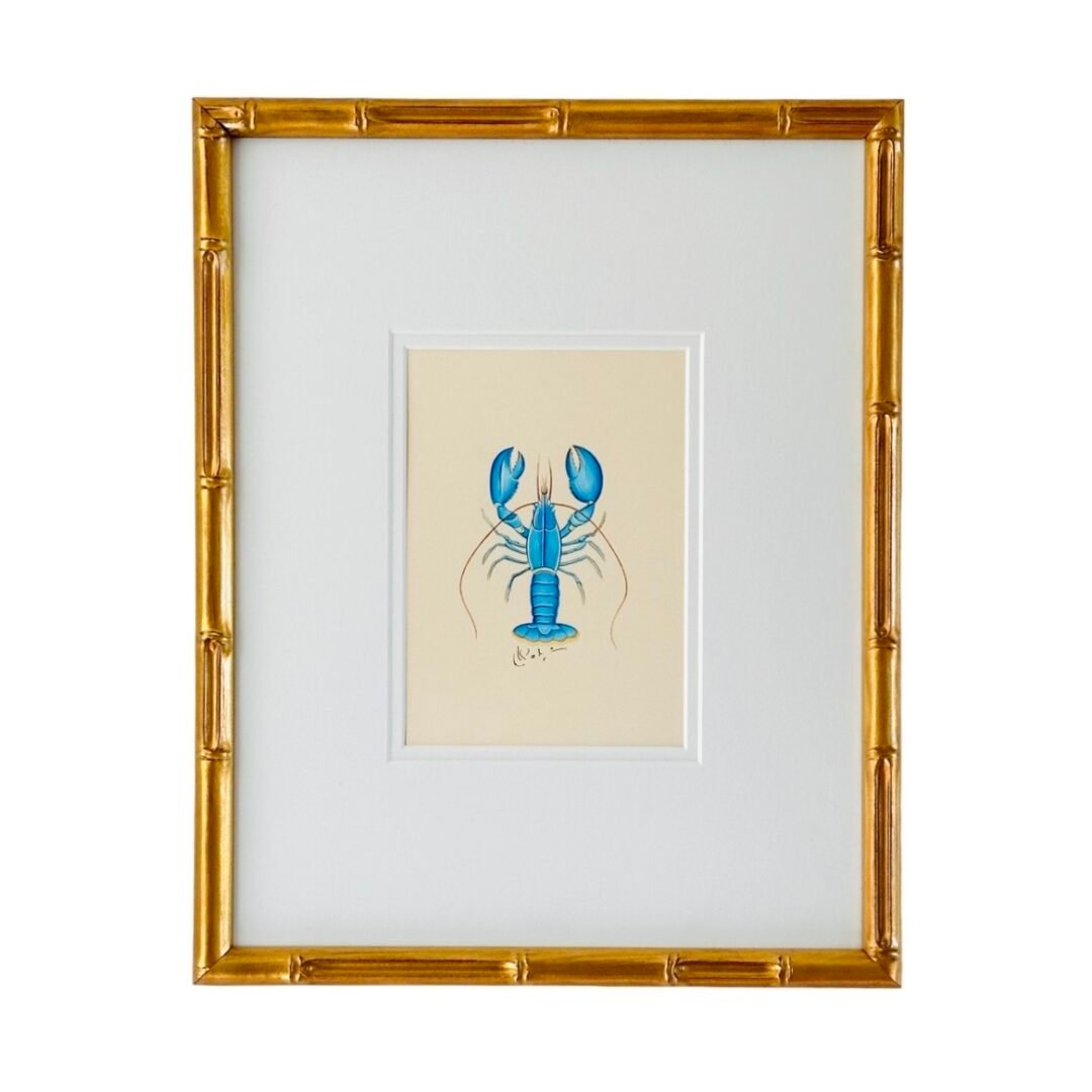 Hand-Painted Blue Lobster Painting, Bleuette