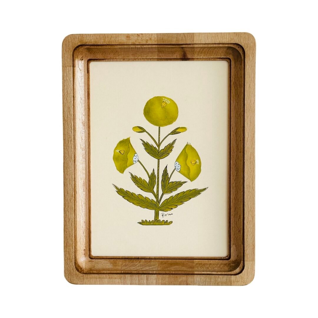 Hand-Painted Jaipur Green Floral Motif Painting