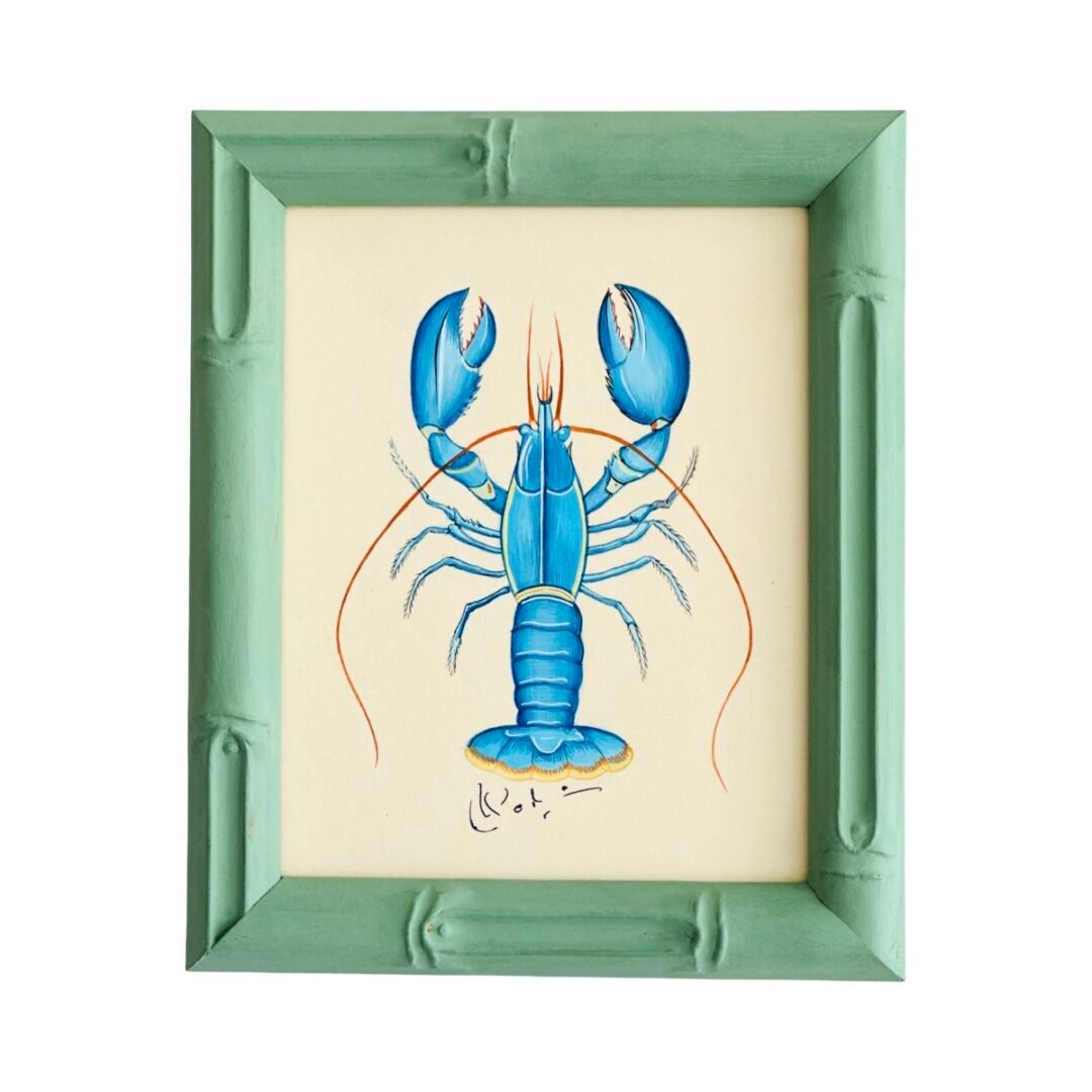 Hand-Painted Blue Lobster Painting, Bleuette