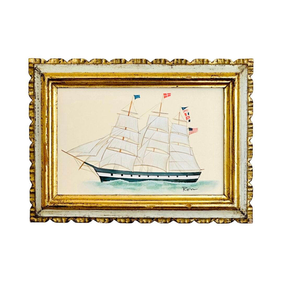 Hand-Painted Sailboat Painting, Little Skipper