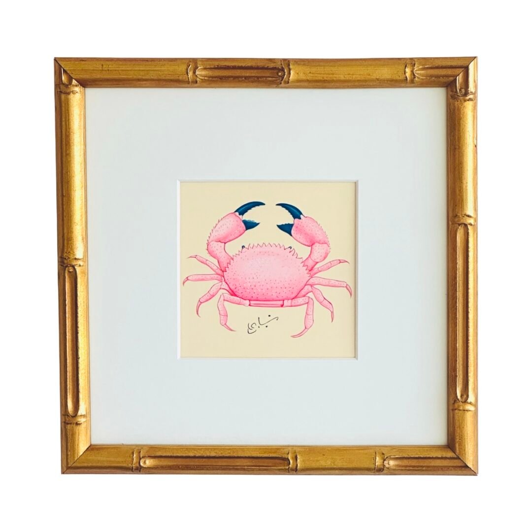 Hand-Painted Pink Crab Painting, Sassy Sue