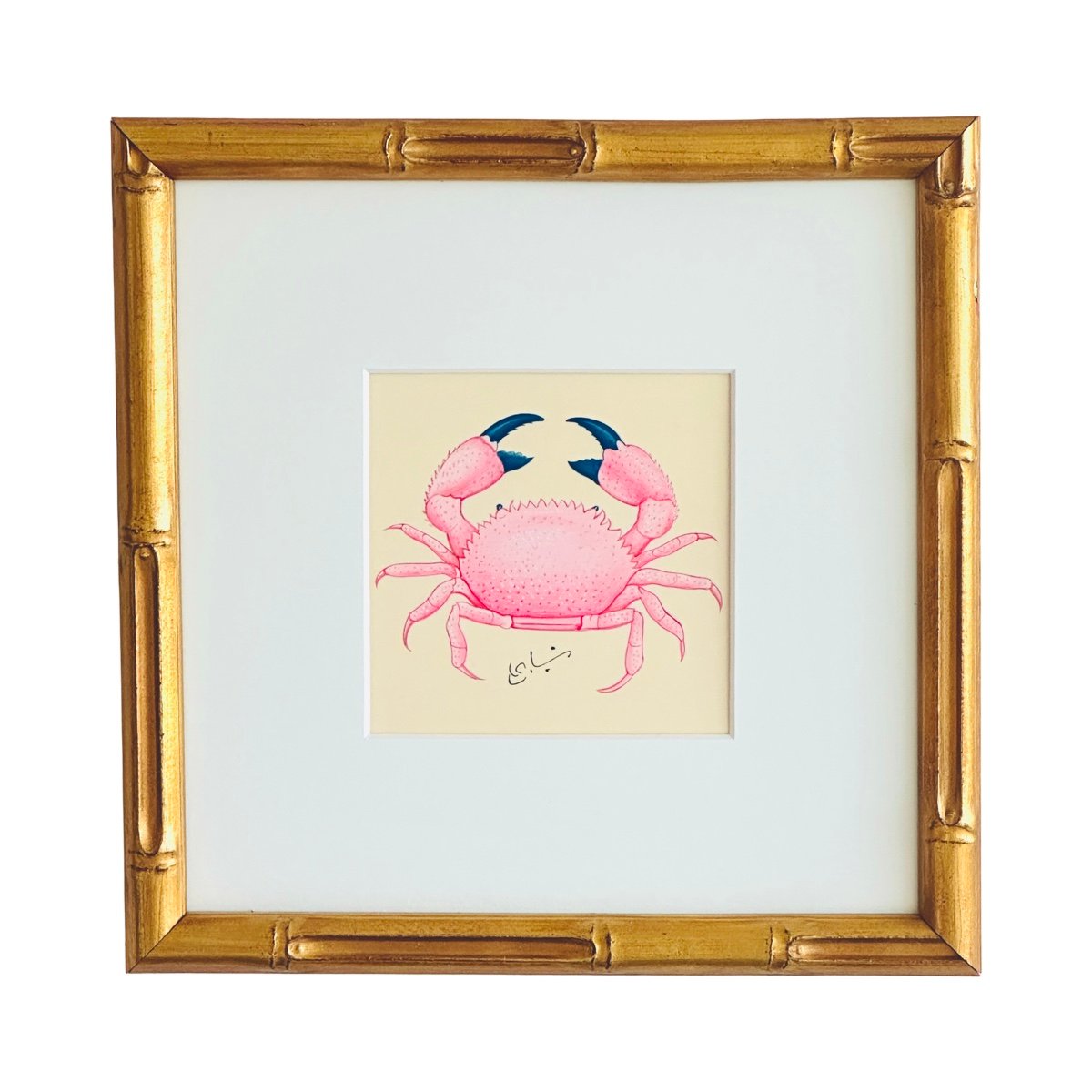 Hand-Painted Pink Crab Painting, Sassy Sue