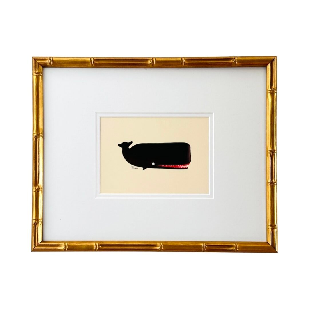 Hand-Painted Baby Whale Painting, Inkwell