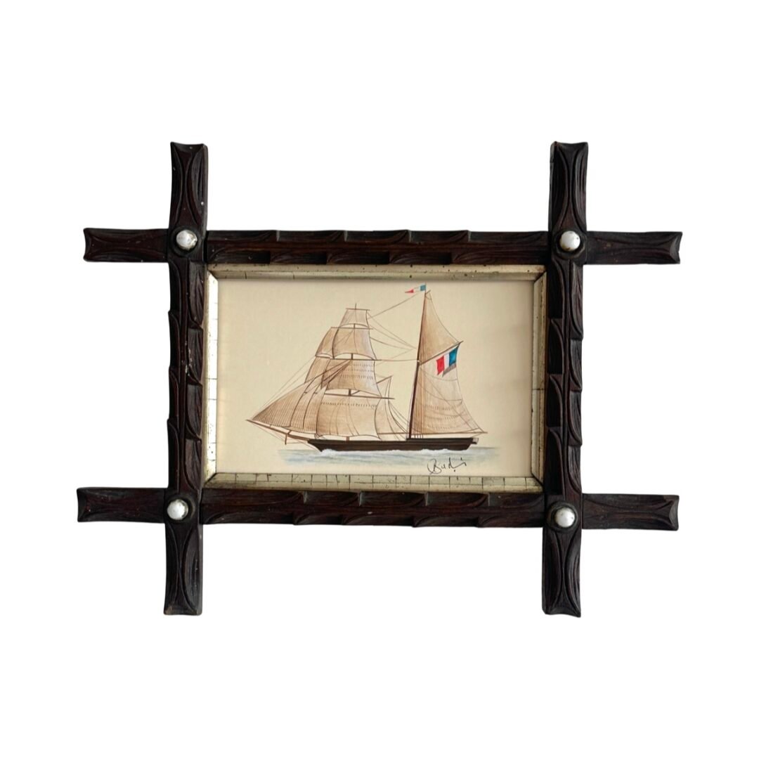 Hand-Painted Sailboat Painting, Sailor’s Keepsake