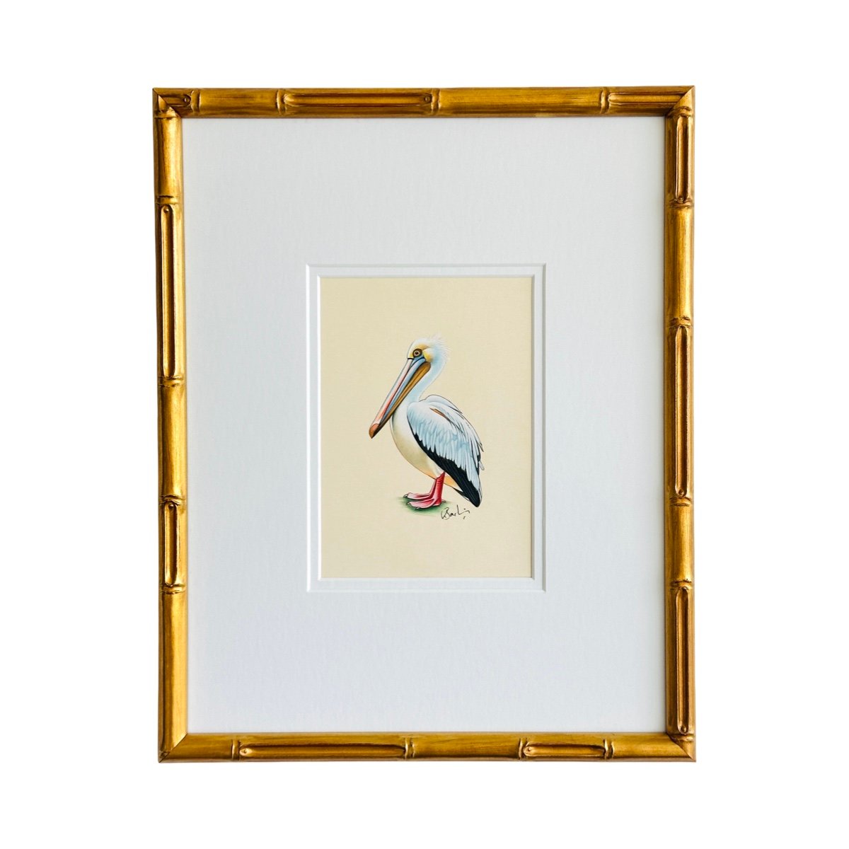 Hand-Painted Pelican Painting, Percy