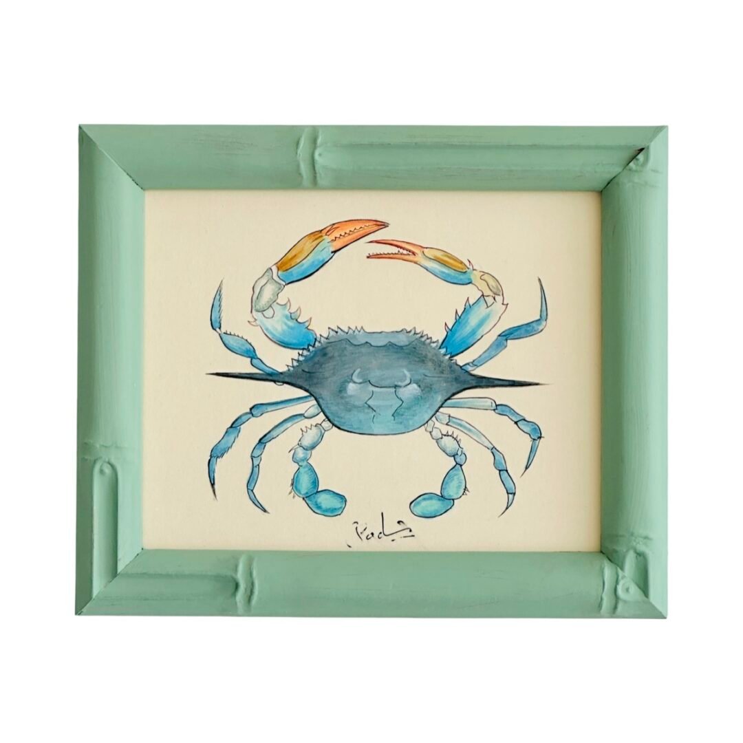 Hand-Painted Crab Painting, Biscayne