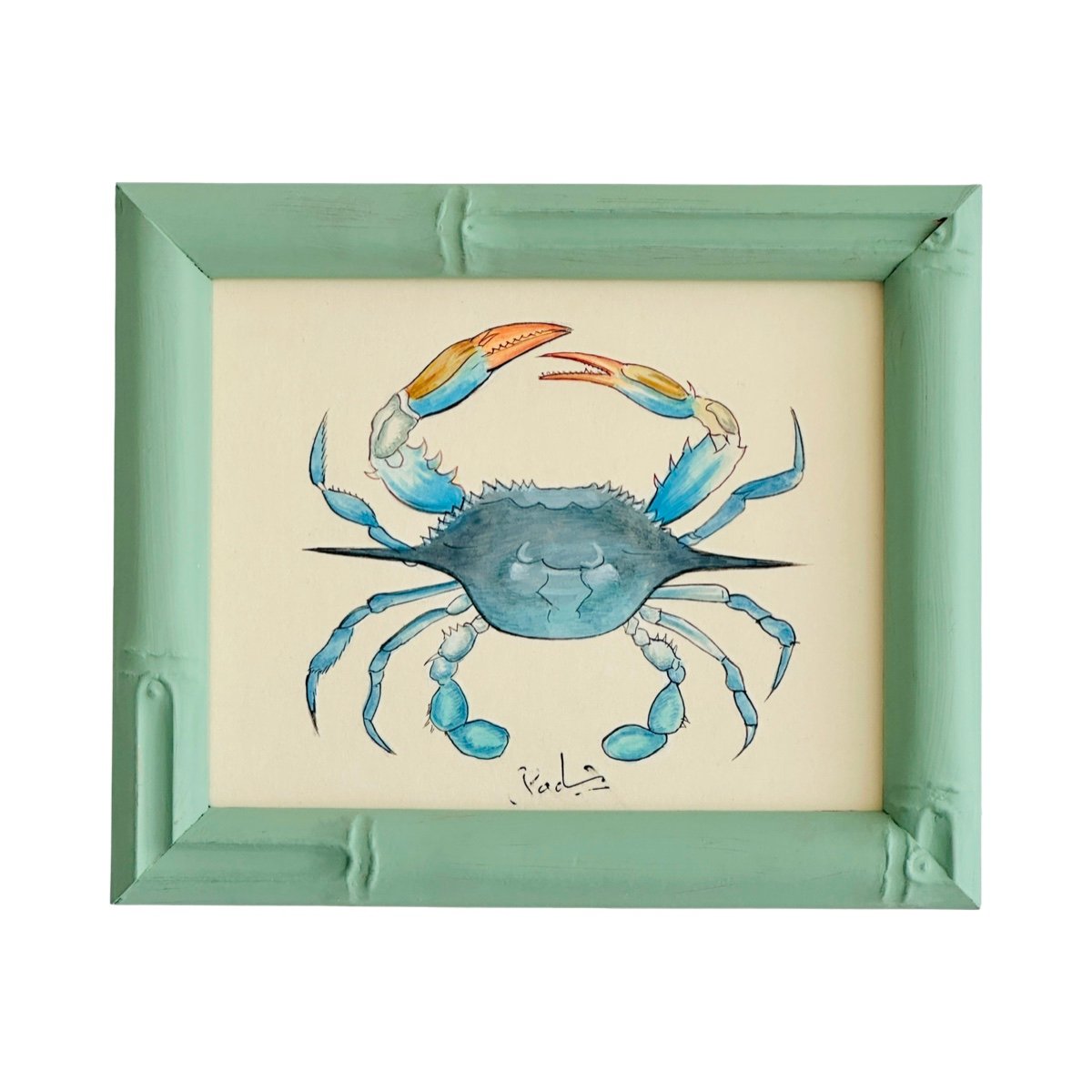 Hand-Painted Crab Painting, Biscayne