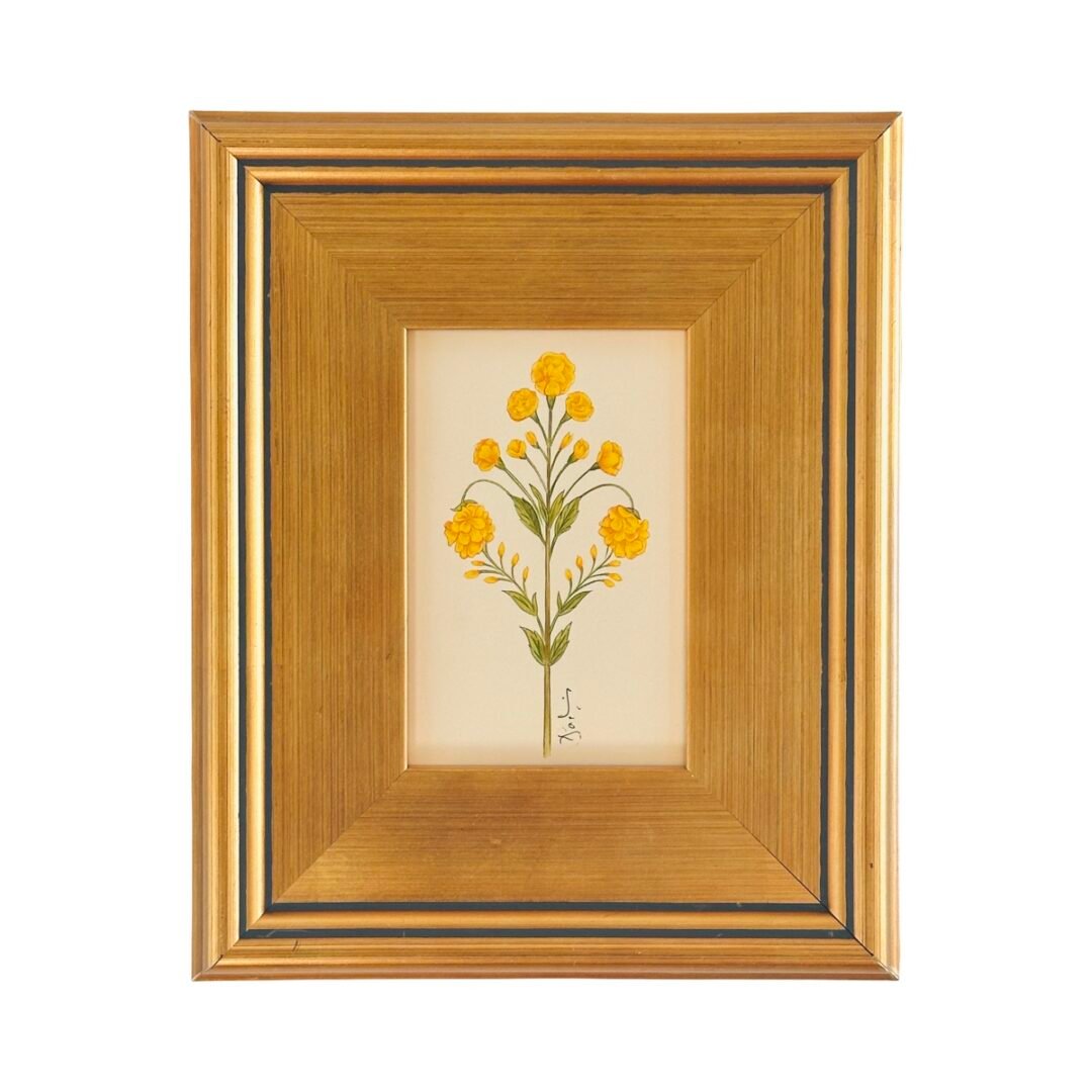 Hand-Painted Yellow Floral Motif Painting