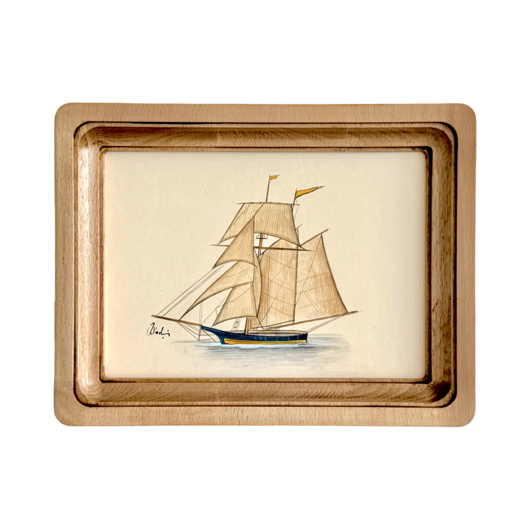 Hand-Painted Sailboat Painting, Sailor’s Spice