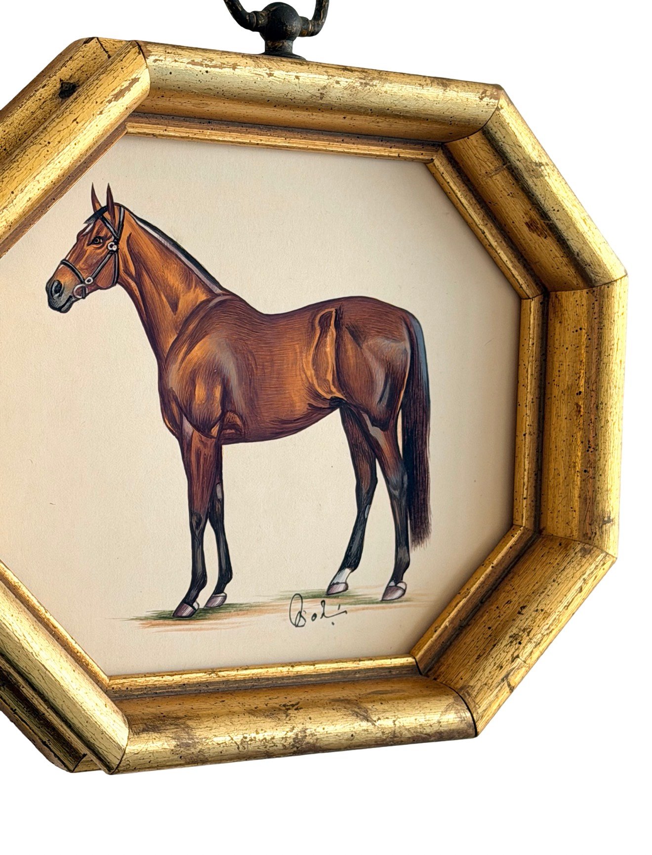 Hand-Painted Horse Painting, Sable - Image 4