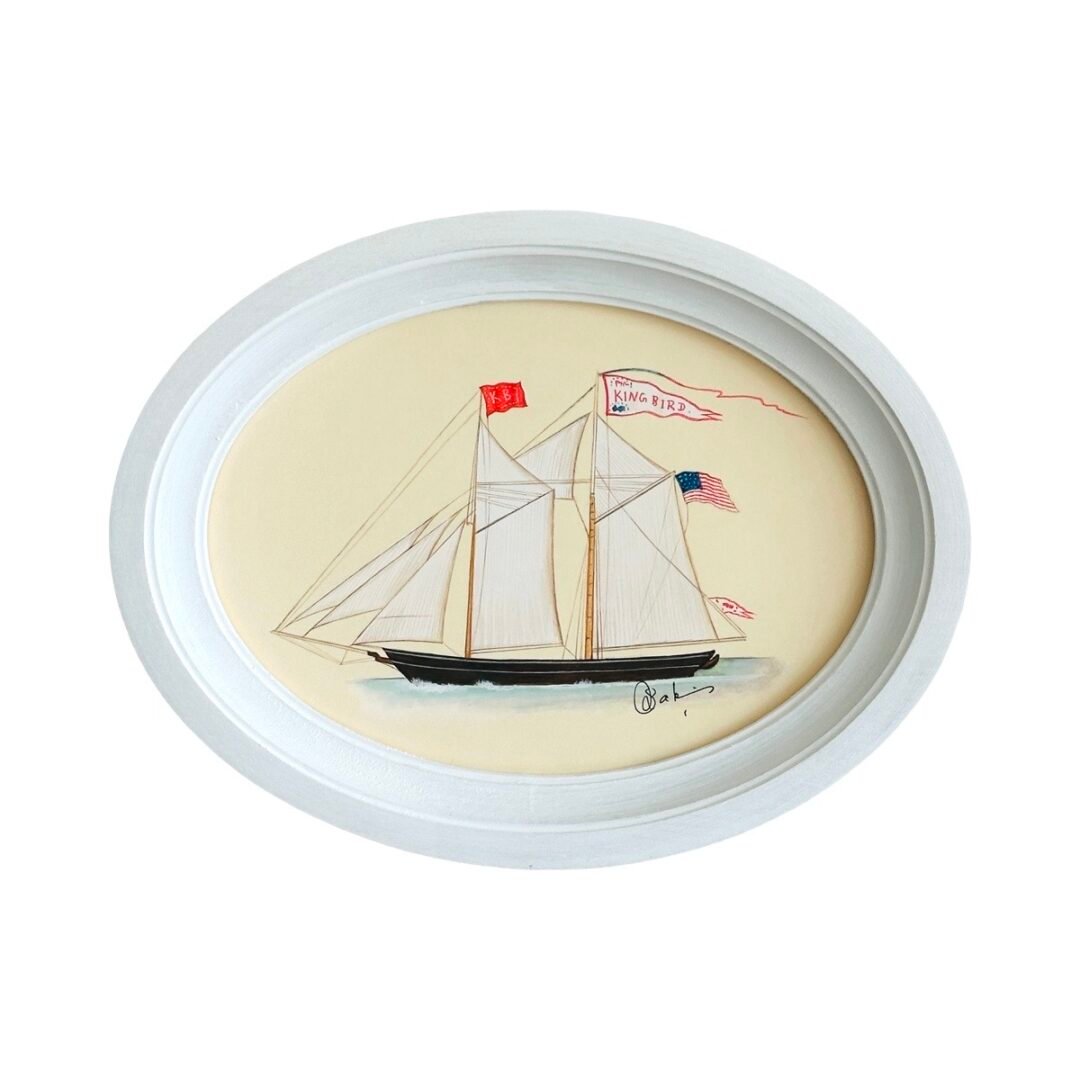 Hand-Painted Sailboat Painting, Windward