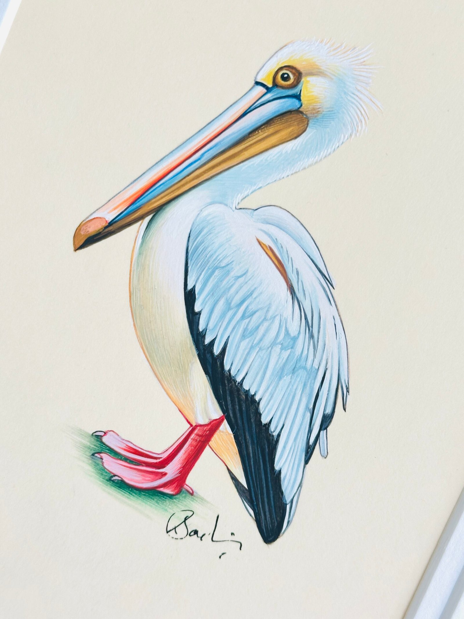 Hand-Painted Pelican Painting, Percy - Image 2