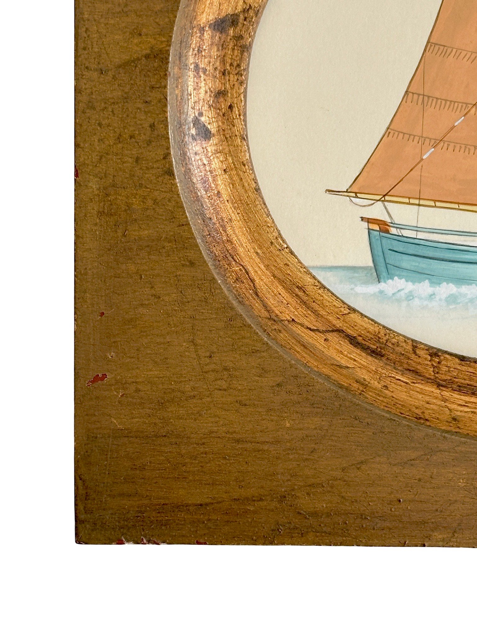 Hand-Painted Sailboat Painting, The Golden Tide - Image 3