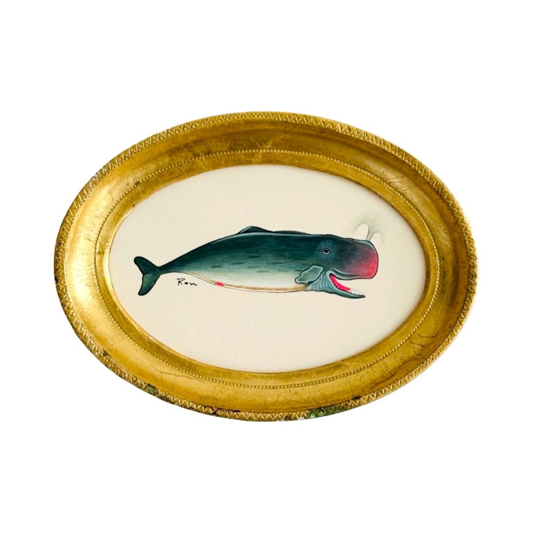 Hand-Painted Whale Painting, Moby