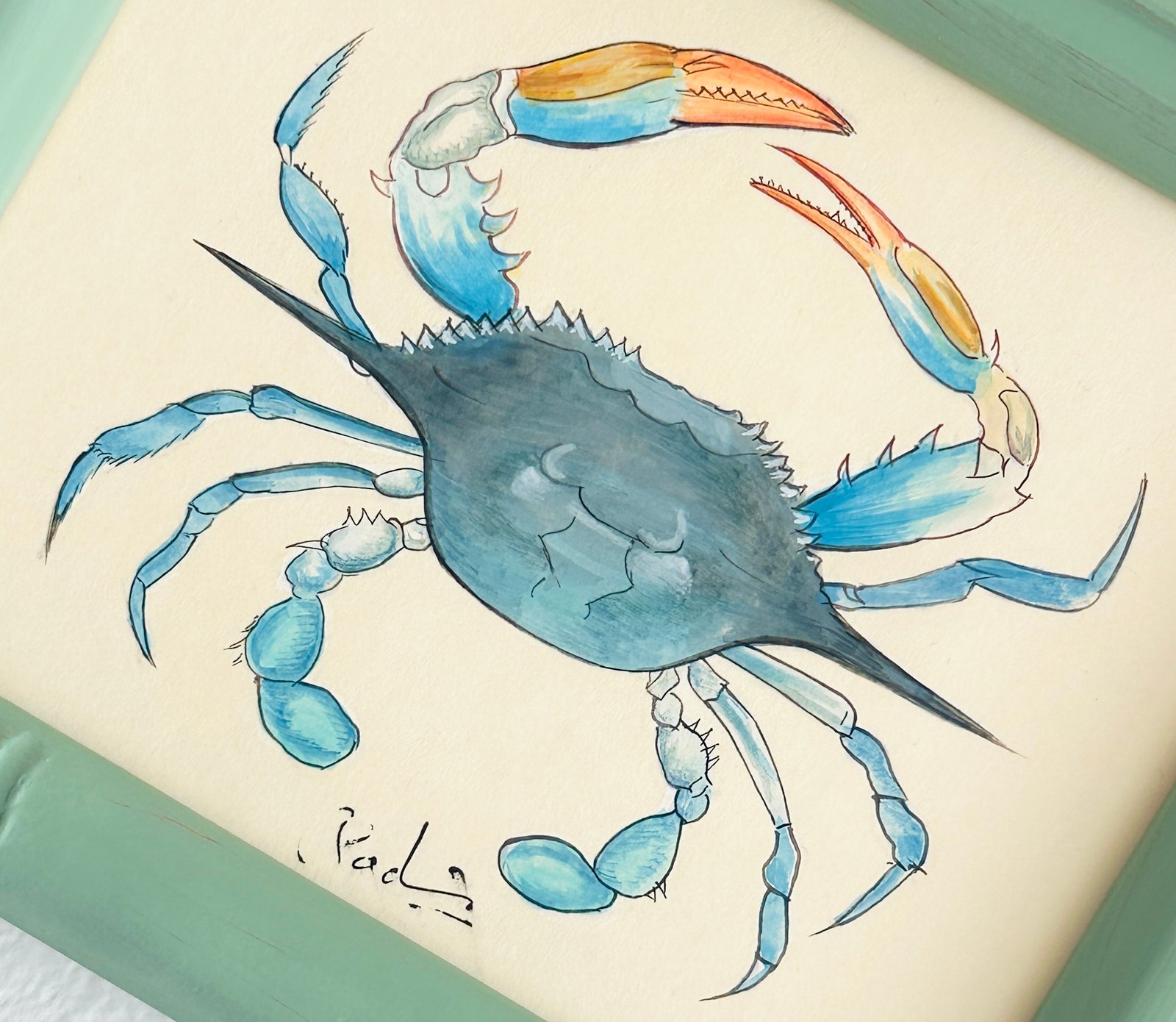 Hand-Painted Crab Painting, Biscayne - Image 2