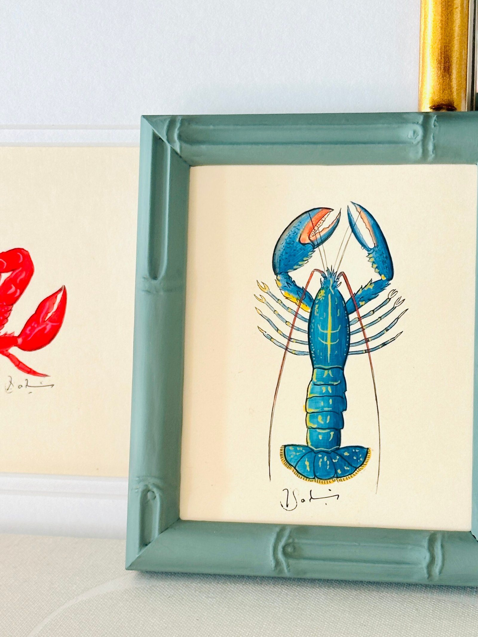 Hand-Painted Blue Lobster Painting, Blue Louie - Image 3