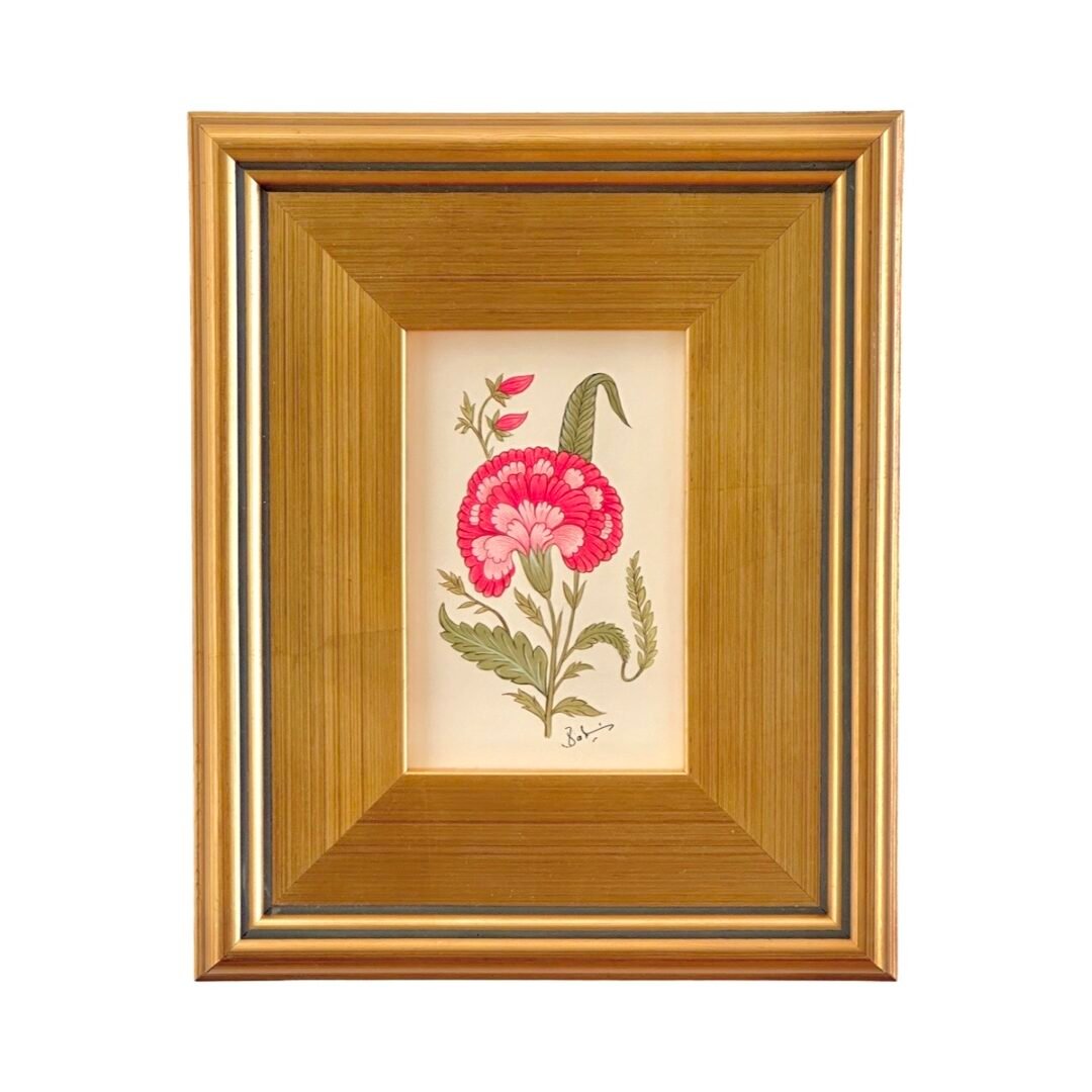 Hand-Painted Pink Floral Motif Painting