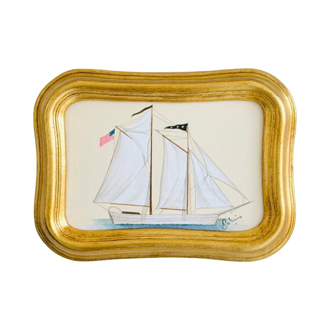Hand-Painted Sailboat Painting, The Little Commodore