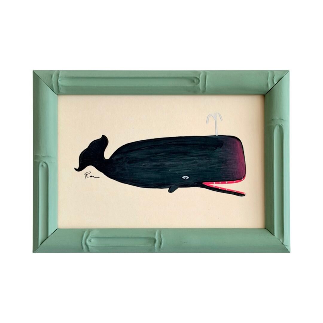 Hand-Painted Baby Whale Painting, Ole