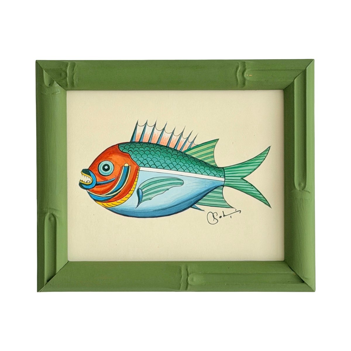Hand-Painted Fish Painting, Mango