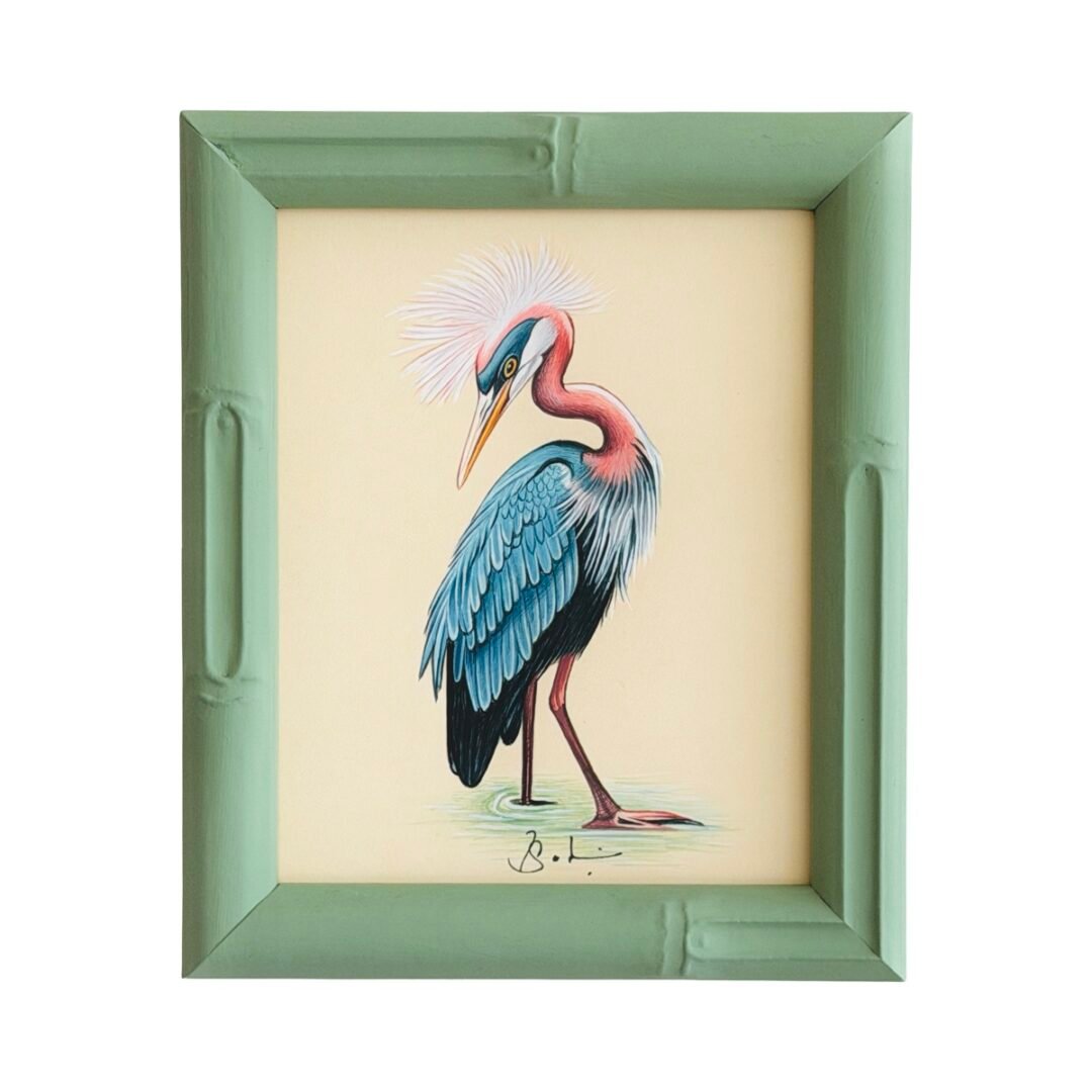 Hand-Painted Blue Heron Painting, Celestine
