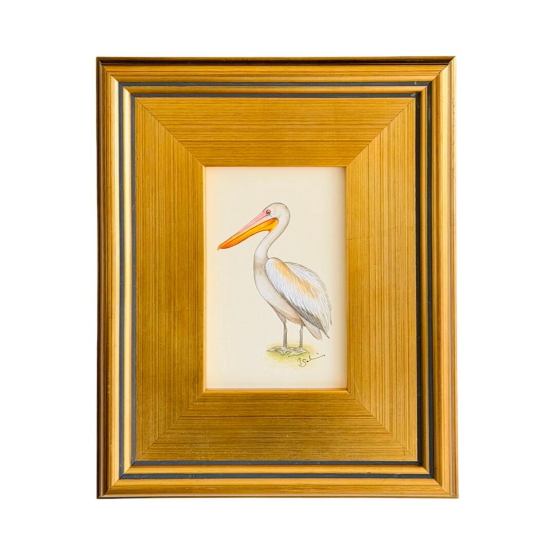 Hand-Painted Pelican Painting, Ginger
