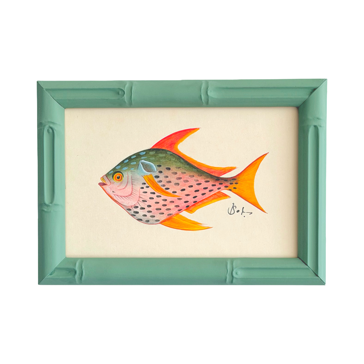 Hand-Painted Fish Painting, Blush