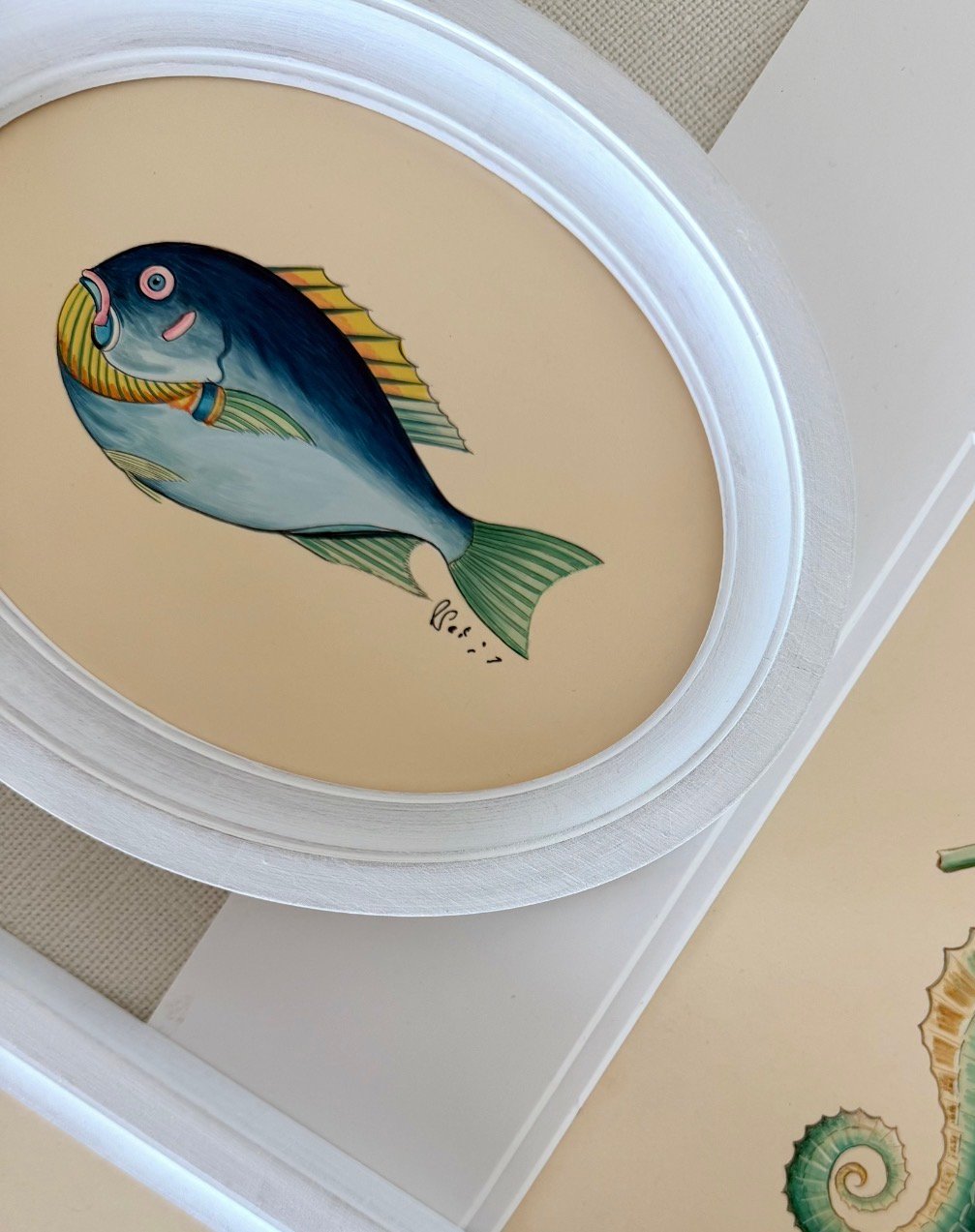 Hand-Painted Blue Fish Painting, Finley - Image 2