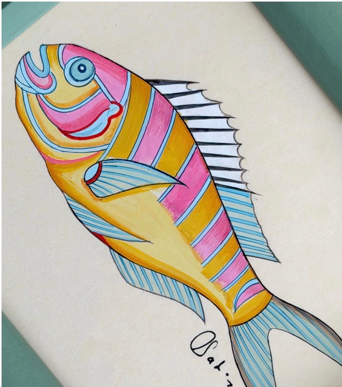 Hand-Painted Fish Painting, Candy - Image 2
