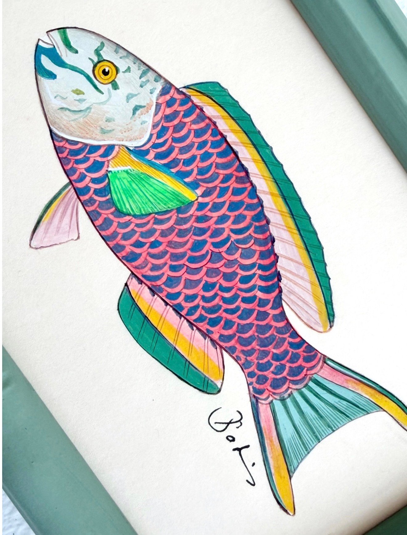 Hand-Painted Fish Painting, Taffy - Image 2