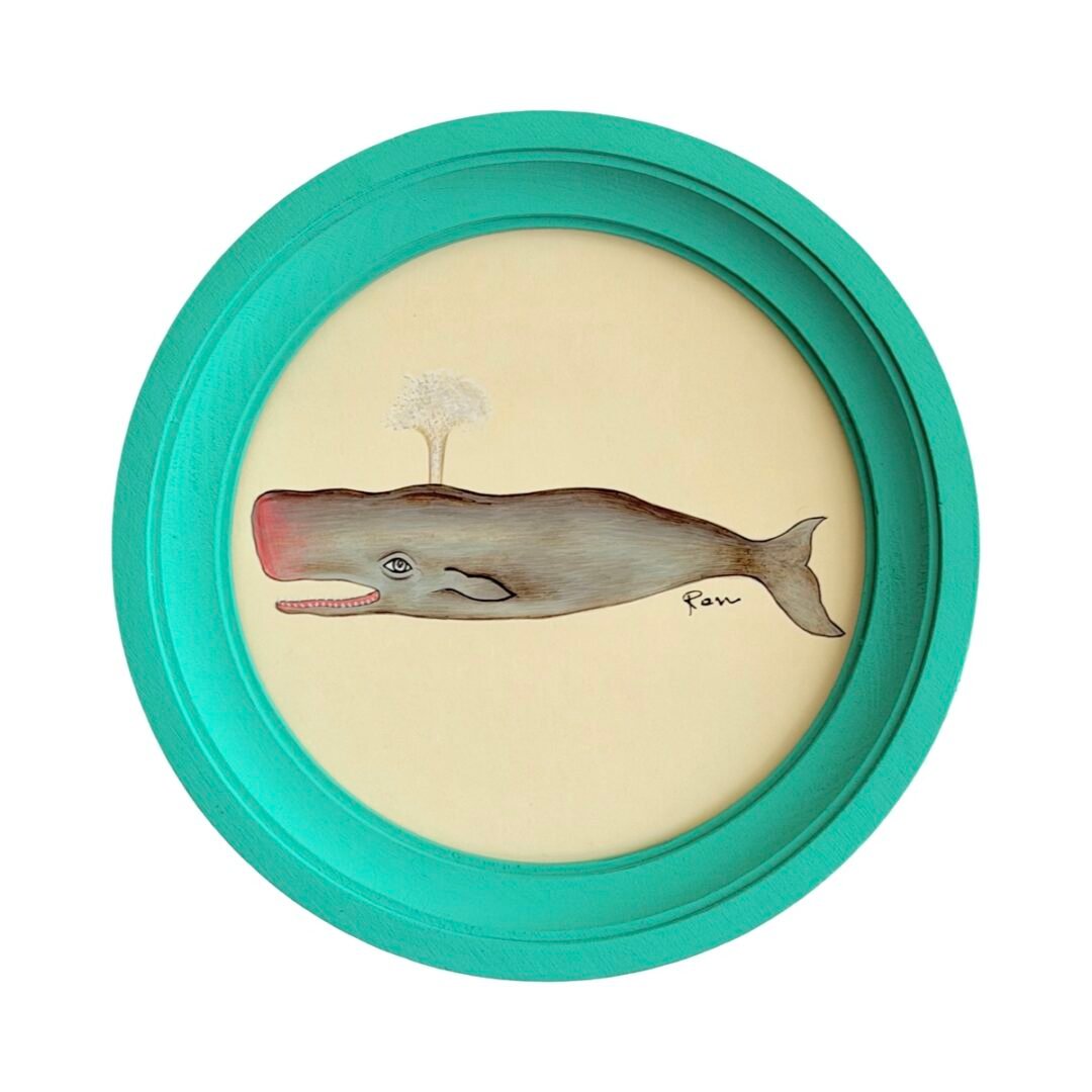Hand-Painted Baby Whale Painting, Seymour