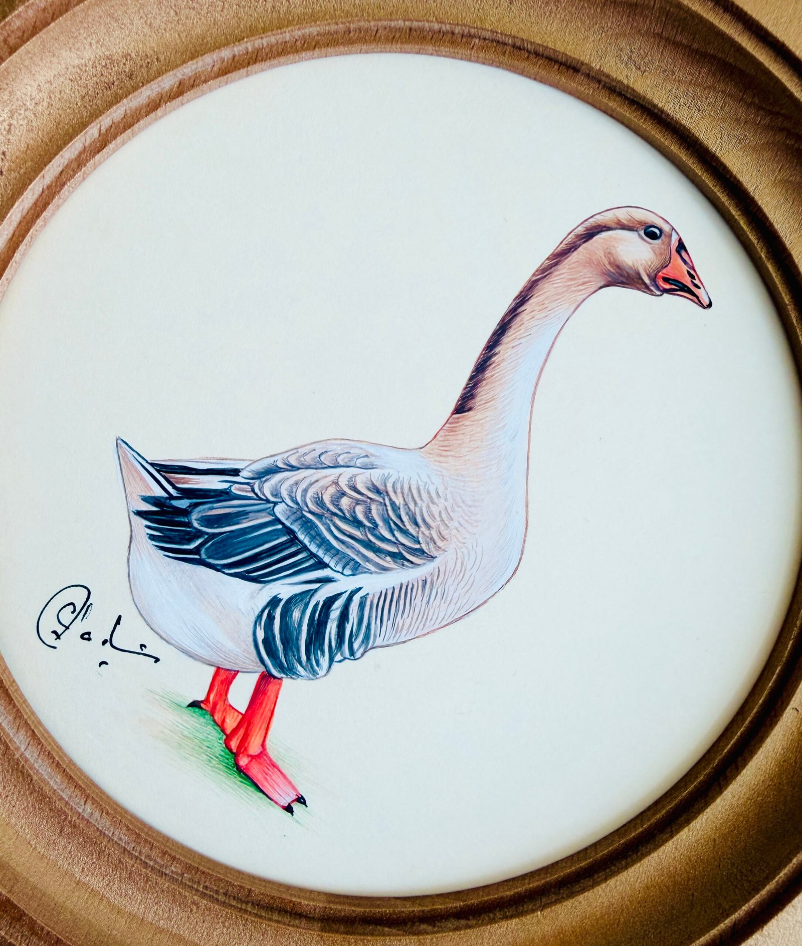 Hand-Painted Goose Painting, Gertie - Image 2
